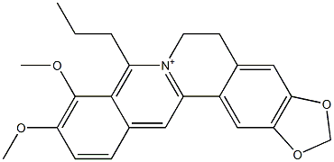 8-Propyl-5,6-dihydro-9,10-dimethoxybenzo[g]-1,3-benzodioxolo[5,6-a]quinolizinium 구조식 이미지