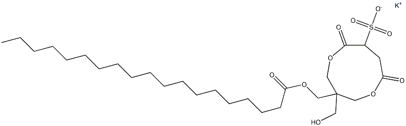 1-(1-Oxononadecyloxymethyl)-1-(hydroxymethyl)-4,7-dioxo-3,8-dioxacyclononane-6-sulfonic acid potassium salt 구조식 이미지