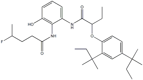 6-(4-Fluoropentanoylamino)-5-[2-(2,4-di-tert-amylphenoxy)butyrylamino]phenol Structure