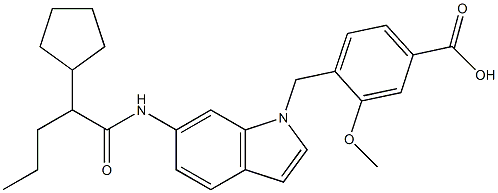 4-[6-(2-Cyclopentylpentanoyl)amino-1H-indol-1-ylmethyl]-3-methoxybenzoic acid Structure