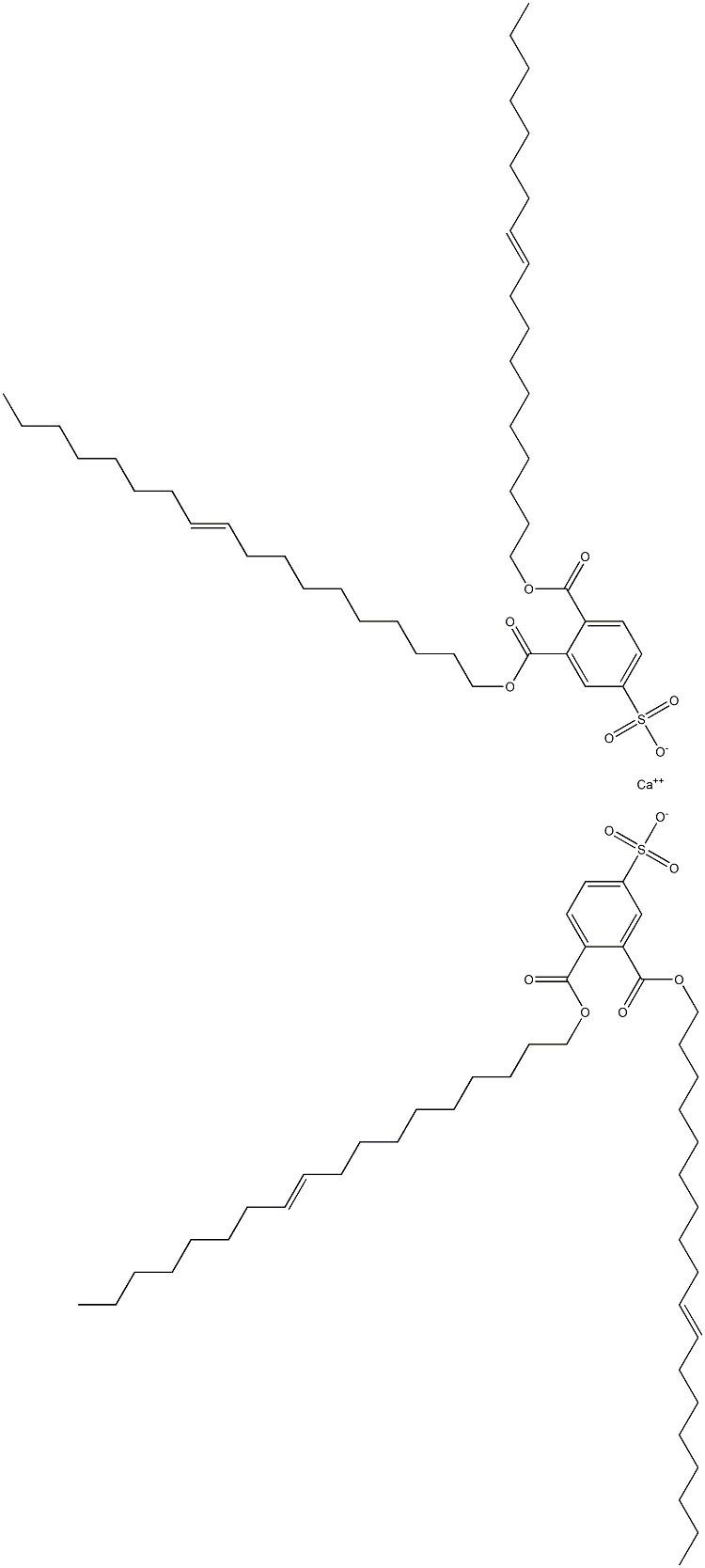 Bis[3,4-di(10-octadecenyloxycarbonyl)benzenesulfonic acid]calcium salt Structure