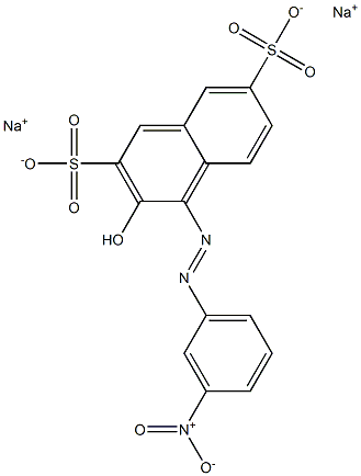 3-Hydroxy-4-[(3-nitrophenyl)azo]-2,7-naphthalenedisulfonic acid disodium salt Structure