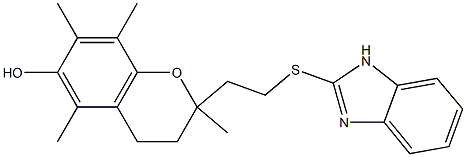 2,5,7,8-Tetramethyl-2-[2-[(1H-benzimidazol-2-yl)thio]ethyl]chroman-6-ol Structure