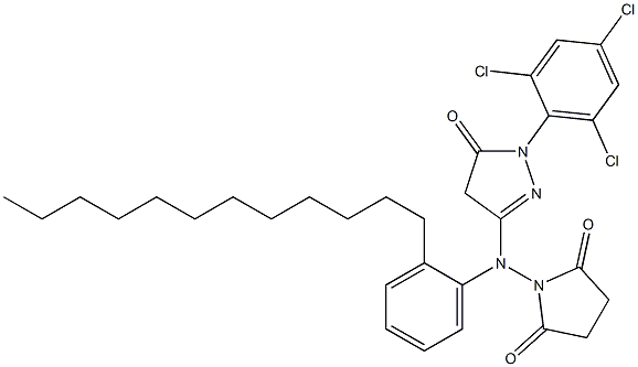 1-(2,4,6-Trichlorophenyl)-3-(dodecylsuccinimidoanilino)-5-oxo-2-pyrazoline Structure