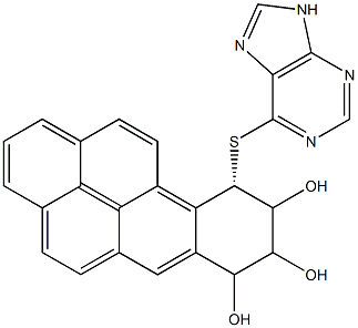 (10S)-10-(9H-Purin-6-ylthio)-7,8,9,10-tetrahydrobenzo[a]pyrene-7,8,9-triol 구조식 이미지