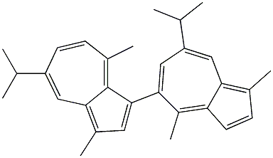 5-(1,4-Dimethyl-7-isopropylazulen-3-yl)-1,4-dimethyl-7-isopropylazulene 구조식 이미지