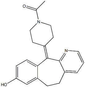 5,6-Dihydro-11-(1-acetyl-4-piperidinylidene)-11H-benzo[5,6]cyclohepta[1,2-b]pyridin-8-ol 구조식 이미지