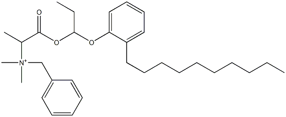 N,N-Dimethyl-N-benzyl-N-[1-[[1-(2-decylphenyloxy)propyl]oxycarbonyl]ethyl]aminium 구조식 이미지