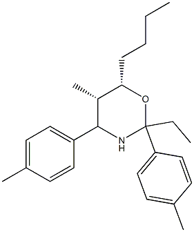 (5S,6S)-6-Butyl-2-ethyl-5-methyl-2,4-di(p-tolyl)-3,4,5,6-tetrahydro-2H-1,3-oxazine 구조식 이미지