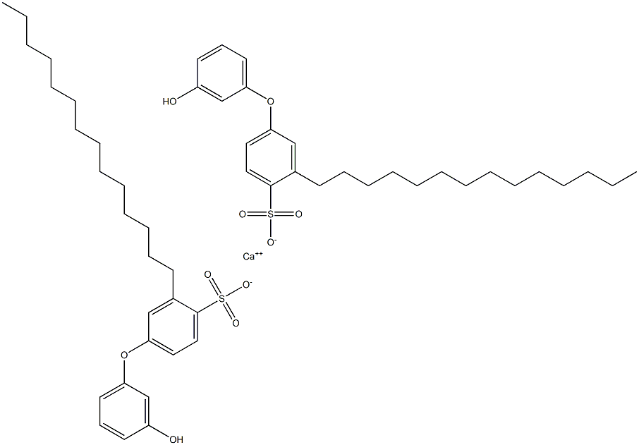 Bis(3'-hydroxy-3-tetradecyl[oxybisbenzene]-4-sulfonic acid)calcium salt 구조식 이미지