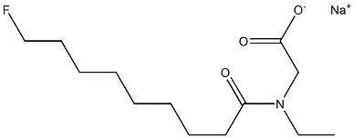 N-Ethyl-N-(9-fluorononanoyl)glycine sodium salt Structure