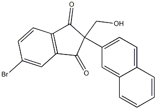 5-Bromo-2-(hydroxymethyl)-2-(2-naphtyl)-1,3-indanedione Structure