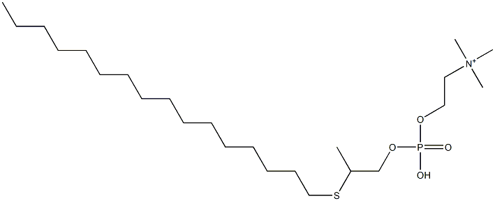 O-[Hydroxy(2-hexadecylthiopropyloxy)phosphinyl]choline 구조식 이미지