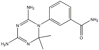 3-[(4,6-Diamino-1,2-dihydro-2,2-dimethyl-1,3,5-triazin)-1-yl]benzamide 구조식 이미지