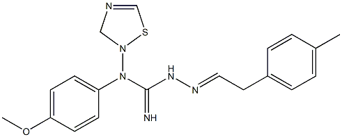 Dihydro-N-[(imino)[2-[2-(4-methylphenyl)ethylidene]hydrazino]methyl]-N-(4-methoxyphenyl)-1,2,4-thiadiazol-2(3H)-amine 구조식 이미지