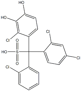 (2-Chlorophenyl)(2,4-dichlorophenyl)(2-chloro-3,4-dihydroxyphenyl)methanesulfonic acid 구조식 이미지