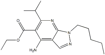 1-Pentyl-4-amino-6-isopropyl-1H-pyrazolo[3,4-b]pyridine-5-carboxylic acid ethyl ester Structure