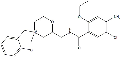 2-[(4-Amino-5-chloro-2-ethoxybenzoylamino)methyl]-4-(2-chlorobenzyl)-4-methylmorpholinium 구조식 이미지