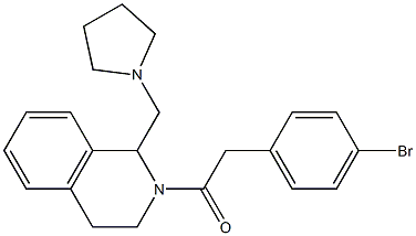 1,2,3,4-Tetrahydro-2-[(4-bromophenyl)acetyl]-1-[(1-pyrrolidinyl)methyl]isoquinoline Structure