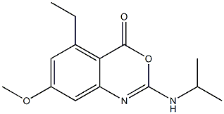 2-Isopropylamino-5-ethyl-7-methoxy-4H-3,1-benzoxazin-4-one 구조식 이미지