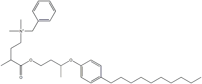 N,N-Dimethyl-N-benzyl-N-[3-[[3-(4-decylphenyloxy)butyl]oxycarbonyl]butyl]aminium 구조식 이미지