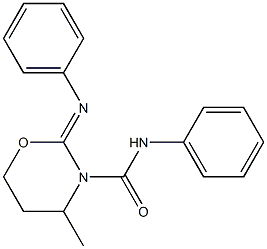 2-Phenylimino-3-(phenylaminocarbonyl)-4-methyltetrahydro-2H-1,3-oxazine Structure