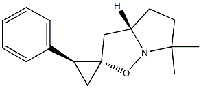 (2S,3aS,2'S)-6,6-Dimethyl-2'-phenyl-3a,4,5,6-tetrahydrospiro[pyrrolo[1,2-b]isoxazole-2(3H),1'-cyclopropane] Structure