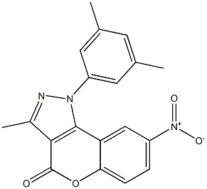 8-Nitro-3-methyl-1-(3,5-dimethylphenyl)[1]benzopyrano[4,3-c]pyrazol-4(1H)-one Structure
