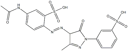 5-(Acetylamino)-2-[[[4,5-dihydro-3-methyl-5-oxo-1-(3-sulfophenyl)-1H-pyrazol]-4-yl]azo]benzenesulfonic acid Structure