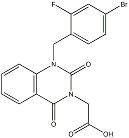 1-(4-Bromo-2-fluorobenzyl)-1,2,3,4-tetrahydro-2,4-dioxoquinazoline-3-acetic acid Structure