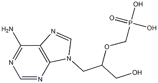 9-[2-(Phosphonomethoxy)-3-hydroxypropyl]-6-amino-9H-purine 구조식 이미지