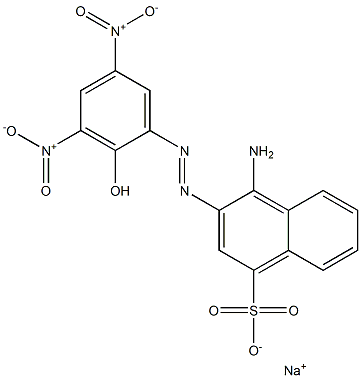 4-Amino-3-[(3,5-dinitro-2-hydroxyphenyl)azo]naphthalene-1-sulfonic acid sodium salt 구조식 이미지