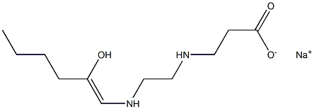 3-[N-[2-[N-(2-Hydroxy-1-hexenyl)amino]ethyl]amino]propionic acid sodium salt Structure