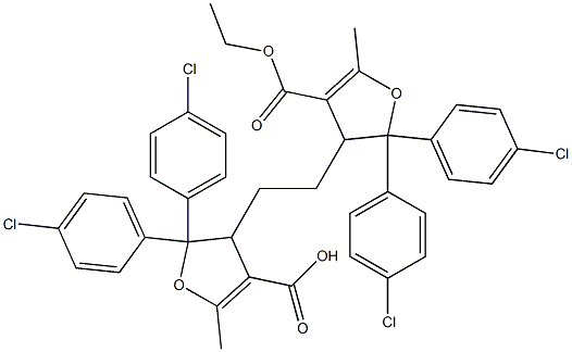 3,3'-(Ethylene)bis[2,3-dihydro-5-methyl-2,2-bis(4-chlorophenyl)furan-4-carboxylic acid ethyl] ester 구조식 이미지