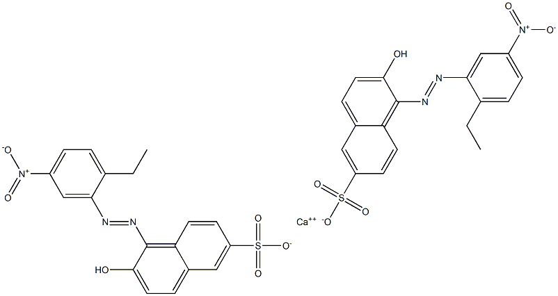 Bis[1-[(2-ethyl-5-nitrophenyl)azo]-2-hydroxy-6-naphthalenesulfonic acid]calcium salt 구조식 이미지