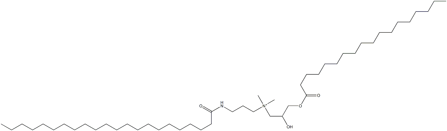 2-Hydroxy-N,N-dimethyl-N-[3-[(1-oxodocosyl)amino]propyl]-3-[(1-oxooctadecyl)oxy]-1-propanaminium 구조식 이미지