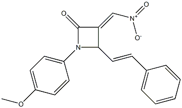 1-(p-Methoxyphenyl)-3-nitromethylene-4-styrylazetidin-2-one 구조식 이미지