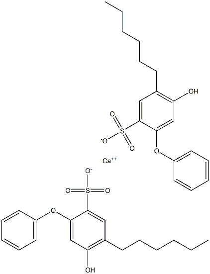 Bis(5-hydroxy-4-hexyl[oxybisbenzene]-2-sulfonic acid)calcium salt 구조식 이미지