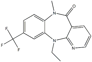 6,11-Dihydro-11-ethyl-9-trifluoromethyl-6-methyl-5H-pyrido[2,3-b][1,5]benzodiazepin-5-one Structure