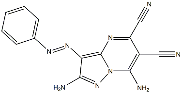 2-Amino-3-(phenylazo)-7-aminopyrazolo[1,5-a]pyrimidine-5,6-dicarbonitrile Structure