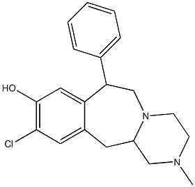 1,2,3,4,6,7,12,12a-Octahydro-7-phenyl-10-chloro-2-methylpyrazino[2,1-b][3]benzazepin-9-ol 구조식 이미지