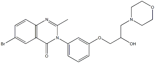 6-Bromo-3-[3-[2-hydroxy-3-morpholinopropoxy]phenyl]-2-methylquinazolin-4(3H)-one Structure