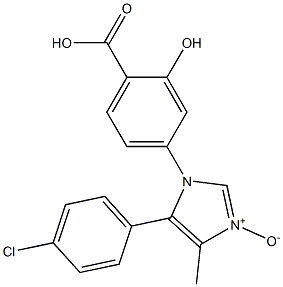 4-[(4-Methyl-5-(4-chlorophenyl)-1H-imidazole 3-oxide)-1-yl]-2-hydroxybenzoic acid Structure