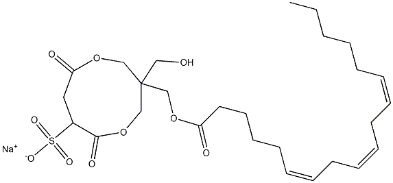 1-[[[(6Z,9Z,12Z)-1-Oxo-6,9,12-octadecatrien-1-yl]oxy]methyl]-1-(hydroxymethyl)-4,7-dioxo-3,8-dioxacyclononane-6-sulfonic acid sodium salt 구조식 이미지