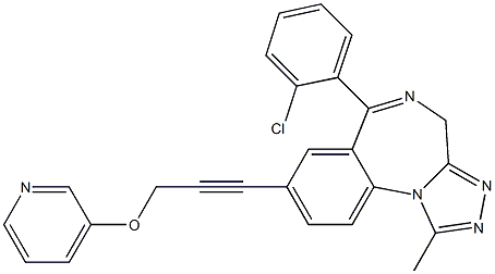 1-Methyl-6-(2-chlorophenyl)-8-[3-(3-pyridinyloxy)-1-propynyl]-4H-[1,2,4]triazolo[4,3-a][1,4]benzodiazepine Structure