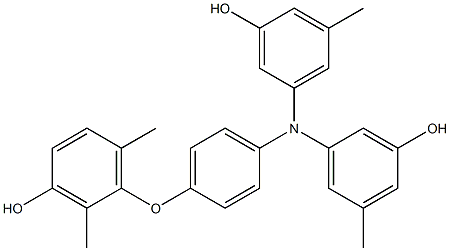 N,N-Bis(3-hydroxy-5-methylphenyl)-4-(3-hydroxy-2,6-dimethylphenoxy)benzenamine 구조식 이미지