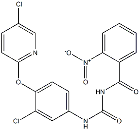 1-(2-Nitrobenzoyl)-3-[4-[(5-chloro-2-pyridinyl)oxy]-3-chlorophenyl]urea 구조식 이미지