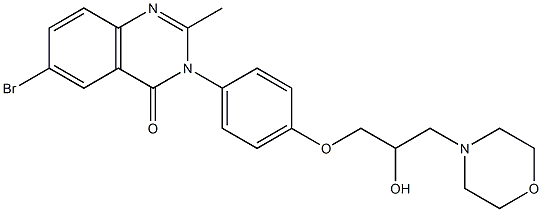 6-Bromo-3-[4-[2-hydroxy-3-morpholinopropoxy]phenyl]-2-methylquinazolin-4(3H)-one Structure