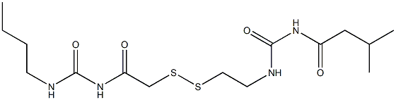 1-(3-Methylbutyryl)-3-[2-[[(3-butylureido)carbonylmethyl]dithio]ethyl]urea Structure