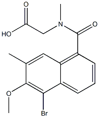 [N-[[5-Bromo-7-methyl-6-methoxy-1-naphthalenyl]carbonyl]-N-methylamino]acetic acid Structure